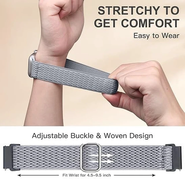 Alt view image 5 of 7 - IDW26 Smart Watch Bands, Compatible for Cillso IDW26, LODIMEKE IDW26,Vibeat IDW26, TOOBUR IDW26 Nylon Stretch Watch Strap Fabric Breathable Adjustable Wristband