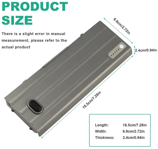 Alt view image 3 of 7 - INC 5200mAh Laptop Battery Replacement for Dell Latitude D620 D630 D630c D631 Series