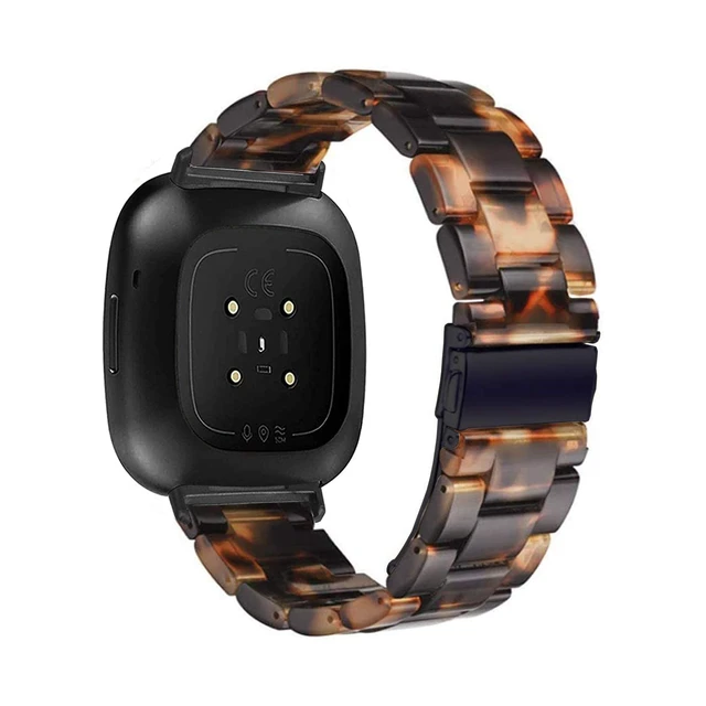 Alt view image 2 of 6 - Resin Band Compatible with Fitbit Versa 4 3 / Fitbit Versa Sense 2 1,Women Men Lightweight Bracelet Strap Wristband