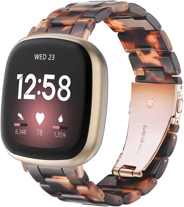 Main image of Resin Band Compatible with Fitbit Versa 4 3 / Fitbit Versa Sense 2 1,Women Men Lightweight Bracelet Strap Wristband