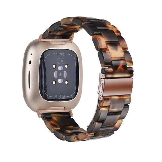 Alt view image 2 of 6 - Resin Band Compatible with Fitbit Versa 4 3 / Fitbit Versa Sense 2 1,Women Men Lightweight Bracelet Strap Wristband