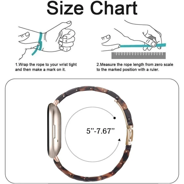 Alt view image 6 of 6 - Resin Band Compatible with Fitbit Versa 4 3 / Fitbit Versa Sense 2 1,Women Men Lightweight Bracelet Strap Wristband