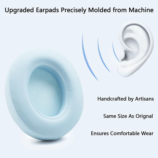 Alt view image 4 of 7 - Studio 3 Replacement Earpads for Studio 2 Headphones - Moonlight Blue for Studio 2.0 Wired / Studio 3.0 Wireless, Noise Isolation Comfort Foam Ear Cups, Easy Adhesive Installation Repair Parts