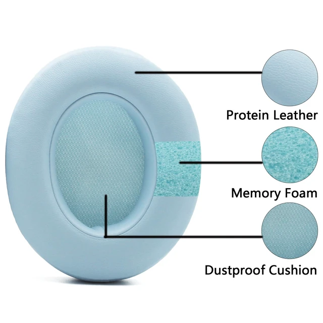 Alt view image 5 of 7 - Studio 3 Replacement Earpads for Studio 2 Headphones - Moonlight Blue for Studio 2.0 Wired / Studio 3.0 Wireless, Noise Isolation Comfort Foam Ear Cups, Easy Adhesive Installation Repair Parts