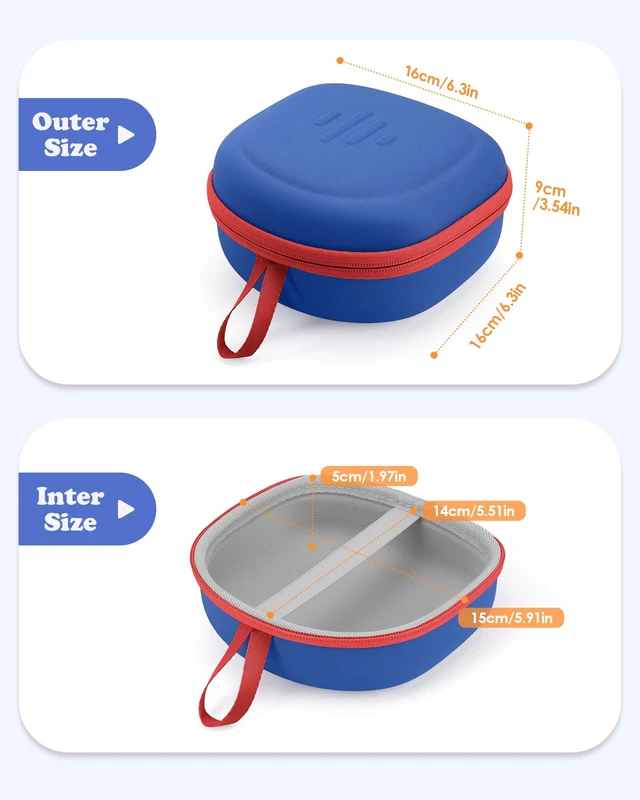 Alt view image 4 of 7 - Kids Headphones Case for iClever BTH12/HS19/BTH22/Candy Bila 30 for JBL Junior 320/JoySpark-T5/MIDOLA MD-B01/EarFun Foldable Over-Ear Kids Headphones Travel Bag(Case Only)