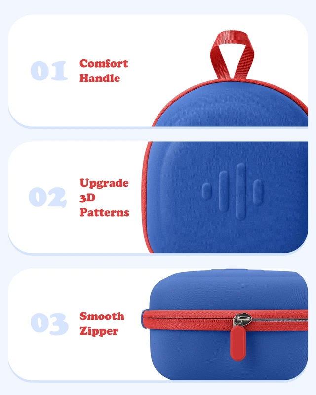 Alt view image 5 of 7 - Kids Headphones Case for iClever BTH12/HS19/BTH22/Candy Bila 30 for JBL Junior 320/JoySpark-T5/MIDOLA MD-B01/EarFun Foldable Over-Ear Kids Headphones Travel Bag(Case Only)