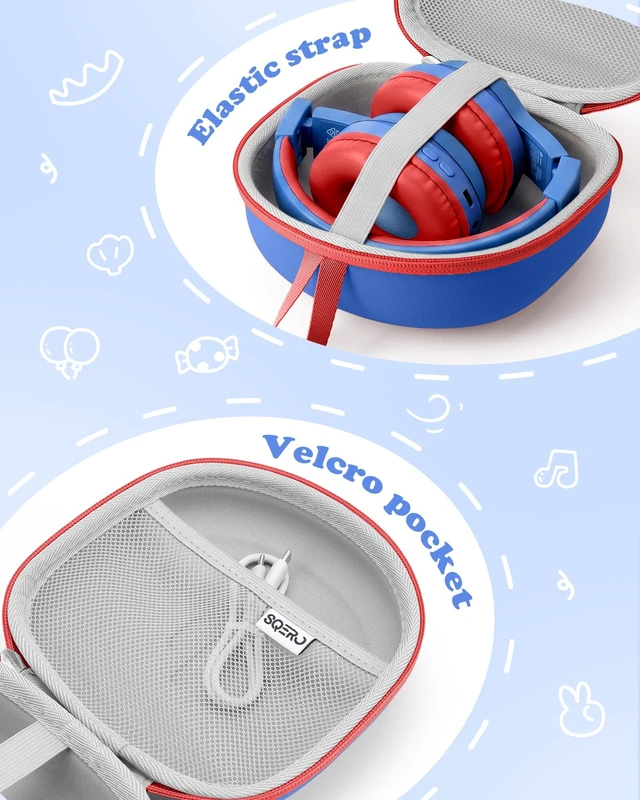 Alt view image 6 of 7 - Kids Headphones Case for iClever BTH12/HS19/BTH22/Candy Bila 30 for JBL Junior 320/JoySpark-T5/MIDOLA MD-B01/EarFun Foldable Over-Ear Kids Headphones Travel Bag(Case Only)