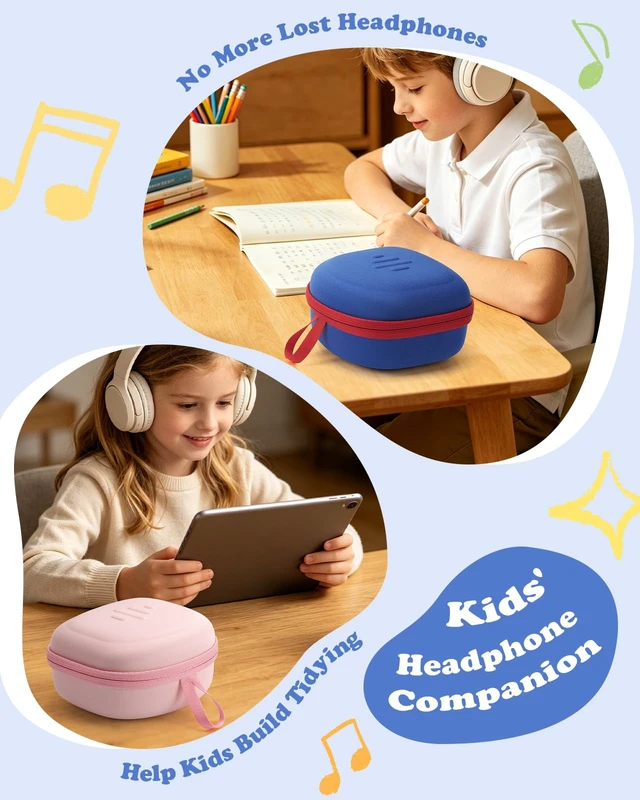 Alt view image 7 of 7 - Kids Headphones Case for iClever BTH12/HS19/BTH22/Candy Bila 30 for JBL Junior 320/JoySpark-T5/MIDOLA MD-B01/EarFun Foldable Over-Ear Kids Headphones Travel Bag(Case Only)