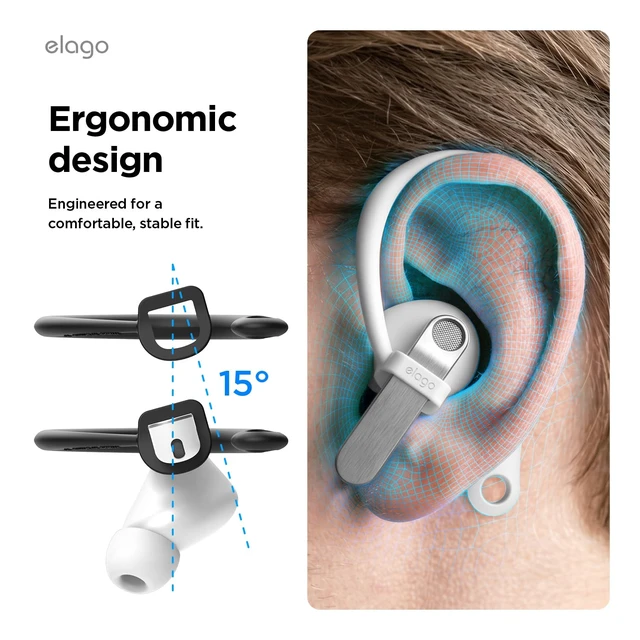 Alt view image 4 of 7 - Ear Hooks for Galaxy Buds 4 Pro Earbuds Accessories, Anti-Slip, Ergonomic Design, Comfortable Fit (Black)