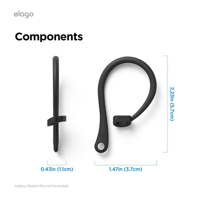 Alt view image 7 of 7 - Ear Hooks for Galaxy Buds 4 Pro Earbuds Accessories, Anti-Slip, Ergonomic Design, Comfortable Fit (Black)