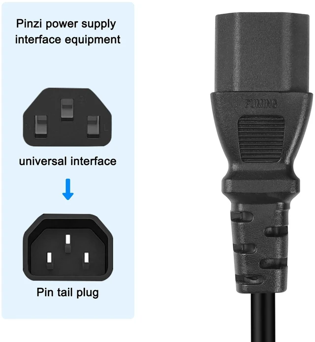 Alt view image 5 of 7 - C13 Pigtail Power Cable Replacement Power Cord Bare Wire IEC320 C13 Female 3 Pin Extension Open End Wire for Computers, Monitor Scanner - 2PCS - 1M (C13)