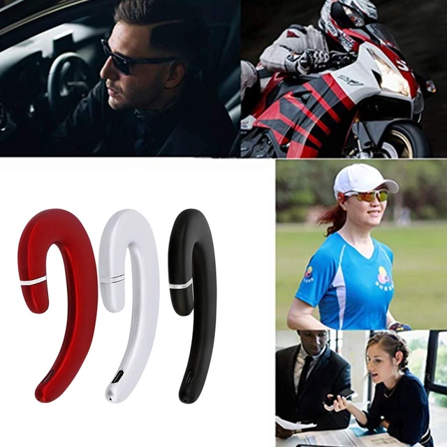 Alt view image 7 of 7 - Ear Hook BT Wireless Headphone,Non Ear Plug Headset with Microphone,Single Ear Noise Cancelling Earphones Painless Wearing for Android Smartphones,iPhone14 13 12 11 X 8(Silver)