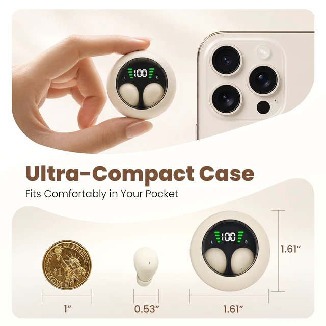 Alt view image 3 of 7 - Small Mini Invisible Earbuds Headphones Wireless Bluetooth Smallest Discreet Tiny Hidden Earbuds for Work Micro Low Profile Sleep Sleeping Earbud Invisible Mini Ear Buds for Small Ears Canals