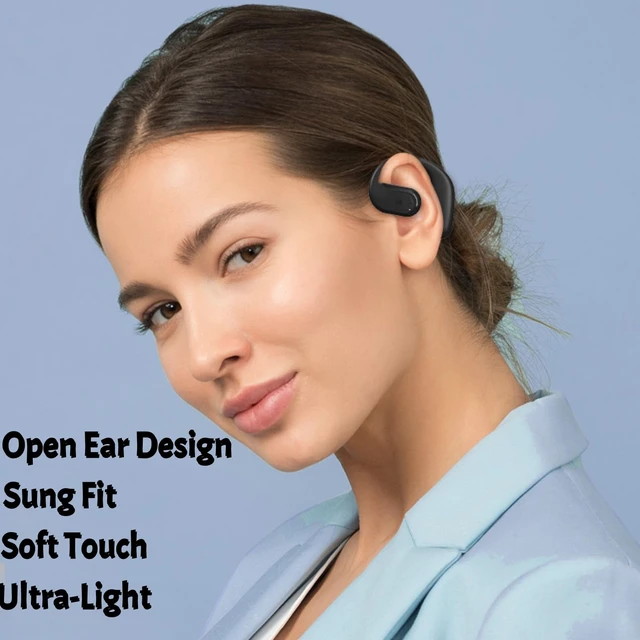 Alt view image 2 of 7 - Open Ear Headphone,Bluetooth 5.4 Single Earpiece Handsfree Driving Headset with Noise Canceling Mic,28H Playtime IPX5 Waterproof Clear Calls Wireless Earbud with Adjustable Earhook for Business Sports