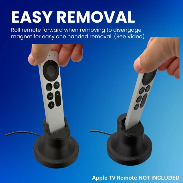 Alt view image 4 of 7 - Charging Stand Cradle Dock Compatible with Apple TV Siri Remote 2nd and 3rd Generation Magnetic USB to USB-C and Lightning Universal Remote Holder