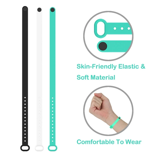 Alt view image 2 of 6 - (3 Pack Silicone Band for Bond Touch Bracelet band bandscompatible bond touch replacement bands (black+White+Teal)