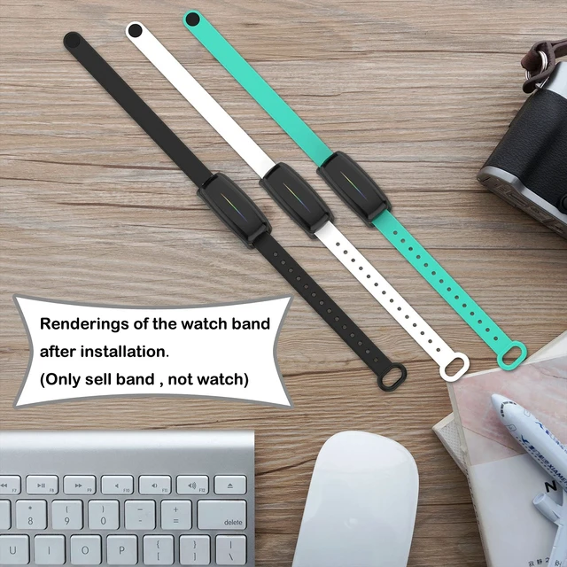Alt view image 4 of 6 - (3 Pack Silicone Band for Bond Touch Bracelet band bandscompatible bond touch replacement bands (black+White+Teal)