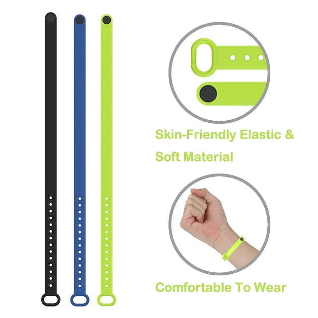 Alt view image 2 of 6 - (3 Pack Silicone Band for Bond Touch Bracelet band bandscompatible bond touch replacement bands (Black+Dark blue+Lime)