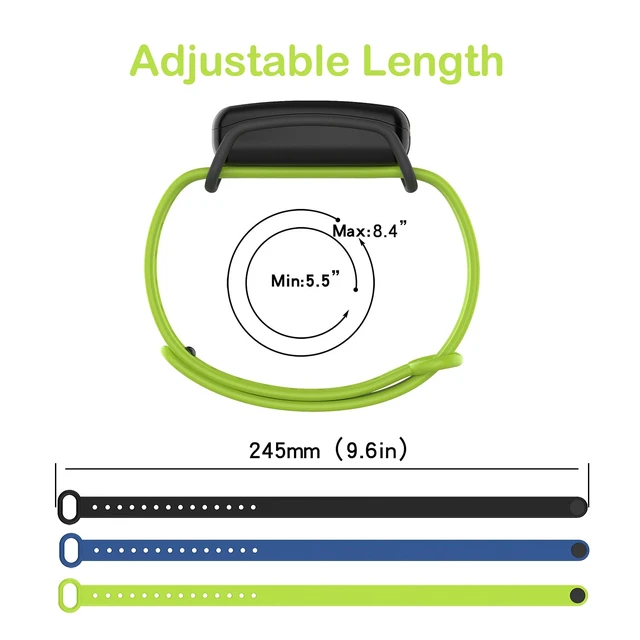 Alt view image 3 of 6 - (3 Pack Silicone Band for Bond Touch Bracelet band bandscompatible bond touch replacement bands (Black+Dark blue+Lime)