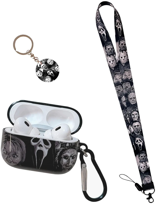 Main image of Cool Scream Pattern Pro 3rd Generation Case 2025 with Durable IMD Printing Technology and PET Layerwith Horror Keychain Clip Carabiner and LanyardDesigned for Those who Like Thrilling Horror Themes