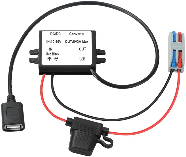 Main image of DC 10-60V to 5V 3A Buck Converter,12V 24V 36V 48V Step Down to 5V 3A 15W max DC Converter,IP67 Waterproof Voltage regulator power supply Buck Transformer Module Adapter for Truck,Screen,Car etc
