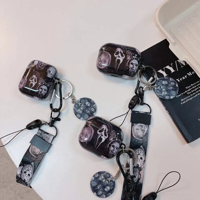 Alt view image 4 of 6 - Cool Scream Pattern Pro 3rd Generation Case 2025 with Durable IMD Printing Technology and PET Layerwith Horror Keychain Clip Carabiner and LanyardDesigned for Those who Like Thrilling Horror Themes