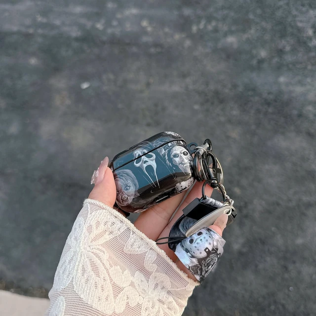 Alt view image 6 of 6 - Cool Scream Pattern Pro 3rd Generation Case 2025 with Durable IMD Printing Technology and PET Layerwith Horror Keychain Clip Carabiner and LanyardDesigned for Those who Like Thrilling Horror Themes