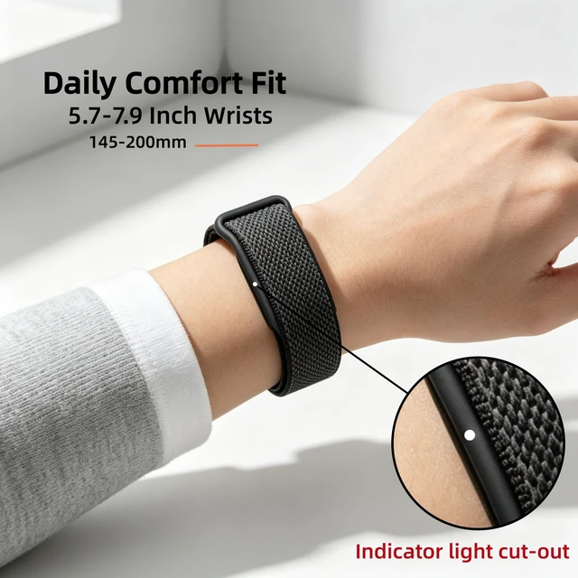 Alt view image 3 of 6 - For Google Fitbit Air Skin-Friendly Nylon Loop Band Adjustable One Size Sport Strap