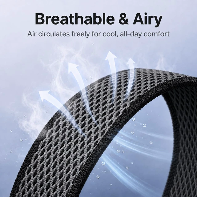 Alt view image 6 of 6 - For Google Fitbit Air Skin-Friendly Nylon Loop Band Adjustable One Size Sport Strap