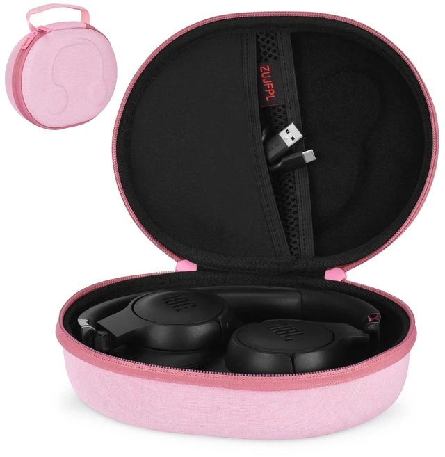 Main image of EVA Hard Case for JBL Live 770NC/670NC/660NC/650BT/460NC/400BT/500BT and JBL Tune 770NC/710BT/720BT/700BT/750BT/520BT/510BT/760NC/660NC/500/E45BT Wireless Headphone - Pink Case+Inside Black