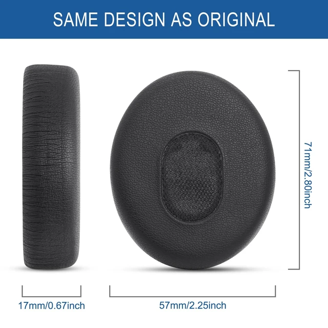 Alt view image 3 of 7 - Ear Pads Replacement for Bose QuietComfort 3 On-Ear Headphones Earpads Cushions for Bose QC3 OE1 with Memory Foam Protein Leather (Black)
