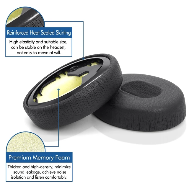 Alt view image 5 of 7 - Ear Pads Replacement for Bose QuietComfort 3 On-Ear Headphones Earpads Cushions for Bose QC3 OE1 with Memory Foam Protein Leather (Black)
