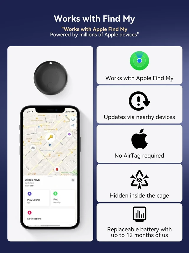 Alt view image 2 of 6 - Bike Water Bottle Cage with Built-in Item Finder, Works with Find My App, Hidden Anti-Loss Bicycle Finder, No Extra Tag Needed, Waterproof Bottle Holder for Road Bike MTB E-Bike