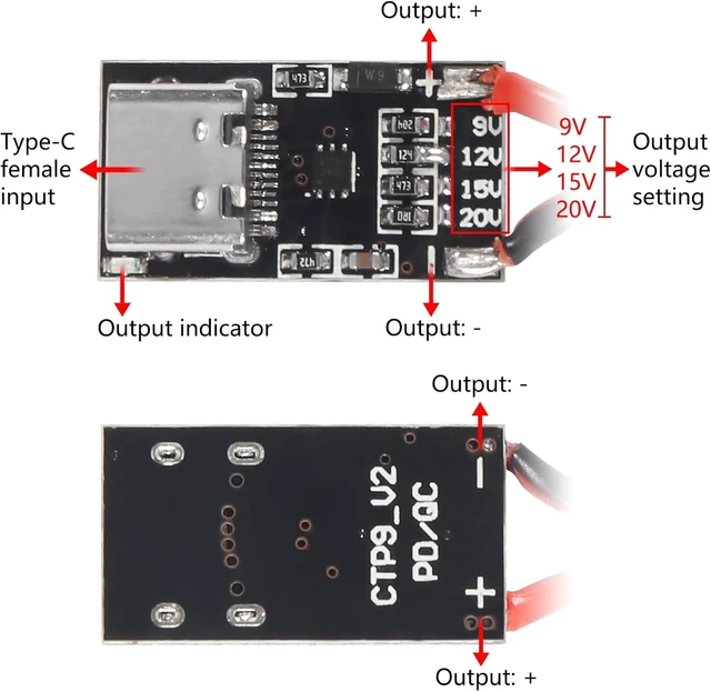 Alt view image 4 of 7 - 8PCS USB-C PD3.0 Trigger Charging Module PD/QC Decoy Board Fast Charge USB Type-C 9V 12V 15V 20V 5A Adjustable Voltage High Speed Charge Power Boost Module with Housing