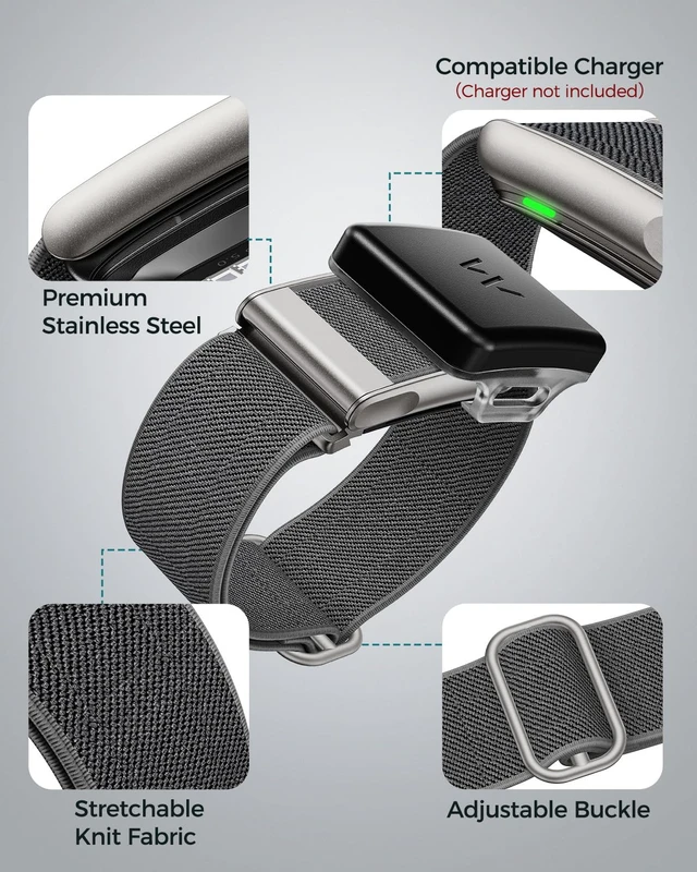 Alt view image 5 of 7 - Elastic Nylon Sport Strap for Whoop 5.0 & MG Bands One, Peak & Life, Quick-Dry Breathable Wristband with Quick-Adjust Sliding Buckle Accessories for Men Women - Not for Whoop 4.0