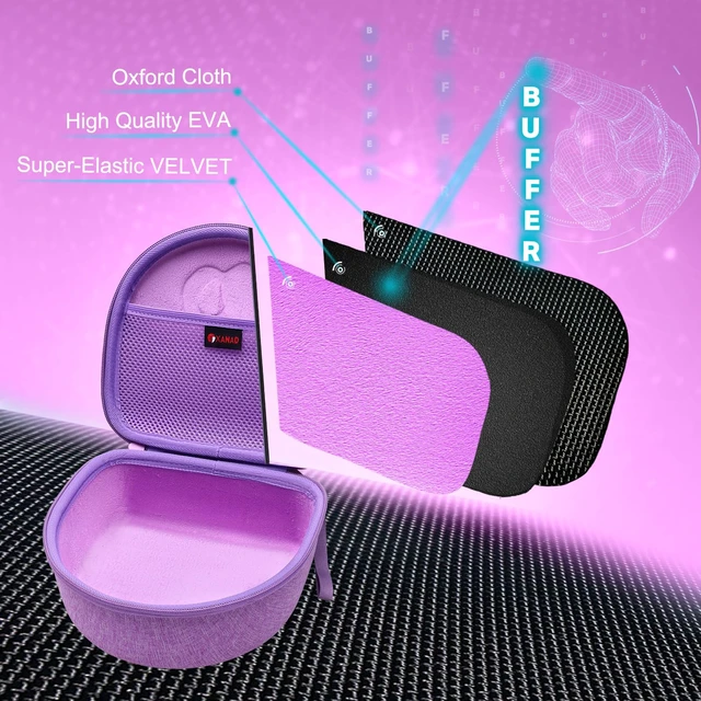 Alt view image 4 of 7 - Kids Headphone Case for Riwbox CT-7 Pink/for Jack CT-7S Cat Green 3.5mm/ for iClever IC-HS01/for Picun/for FosPower Cat Ear LED Light Up Headphones - Kids Cover OnlyPurple
