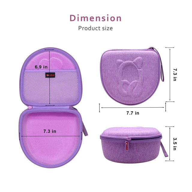 Alt view image 5 of 7 - Kids Headphone Case for Riwbox CT-7 Pink/for Jack CT-7S Cat Green 3.5mm/ for iClever IC-HS01/for Picun/for FosPower Cat Ear LED Light Up Headphones - Kids Cover OnlyPurple