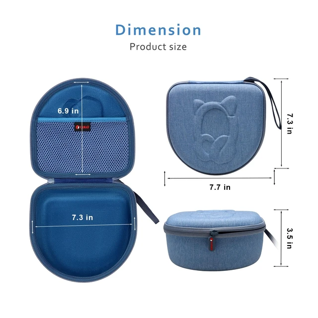 Alt view image 4 of 6 - Kids Headphone Case for Riwbox CT-7 Pink/for Jack CT-7S Cat Green 3.5mm/ for iClever IC-HS01/for Picun/for FosPower Cat Ear LED Light Up Headphones - Kids Cover OnlyBlue