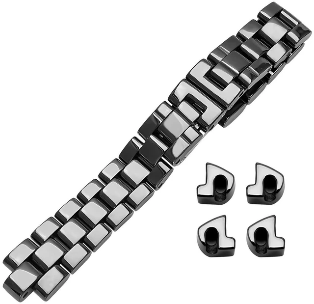 Main image of Watch Band Strap Bracelet Compatible To Chanel J12 Watch Real Ceramic 16/19mm (Black, 19mm)