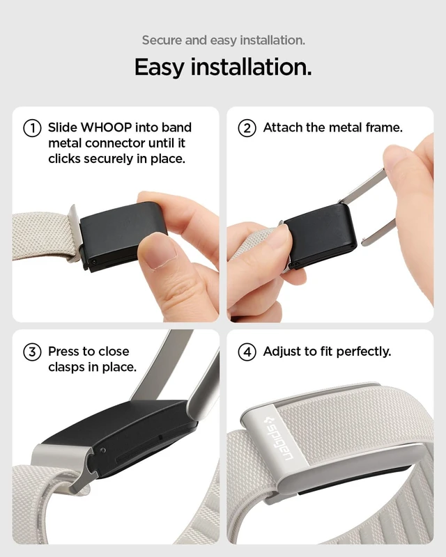 Alt view image 4 of 7 - for WHOOP 5.0 Band Breathable Nylon Replacement Wristband with Secure Fit for Fitness & Training, Starlight