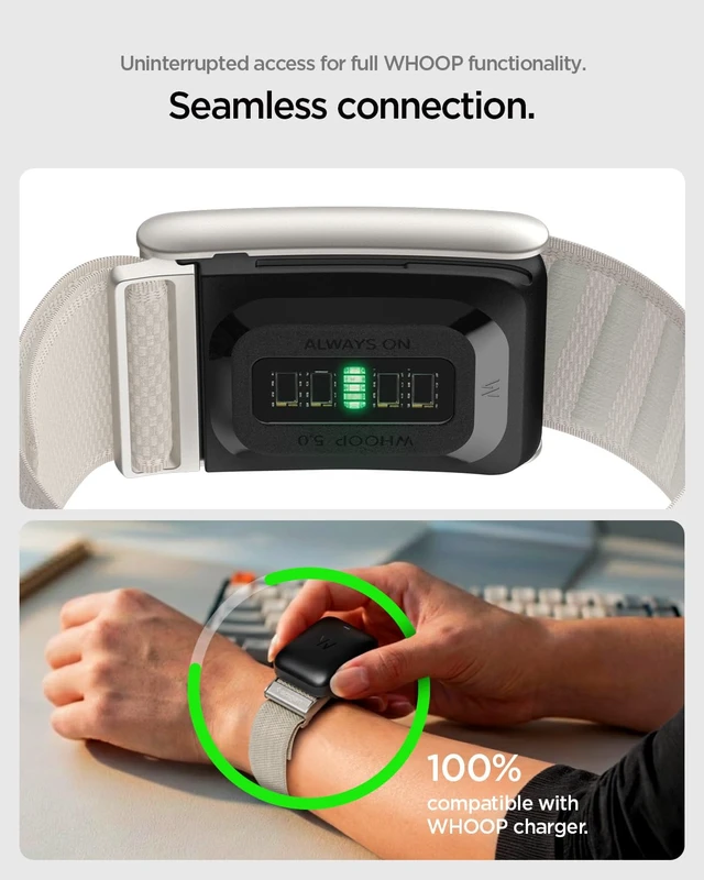 Alt view image 7 of 7 - for WHOOP 5.0 Band Breathable Nylon Replacement Wristband with Secure Fit for Fitness & Training, Starlight