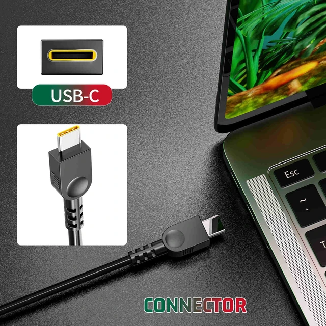 Alt view image 2 of 7 - 100W 20V 5A USB-C AC Laptop Charger Compatible with Lenovo ThinkPad P16s T14 T14s T16 Gen 1 Gen2 Z13 Z16 X1 Yoga ThinkBook 14s 16s Yoga 14s 16s Pro IdeaPad 5 Pro 16 Power Supply Adapter