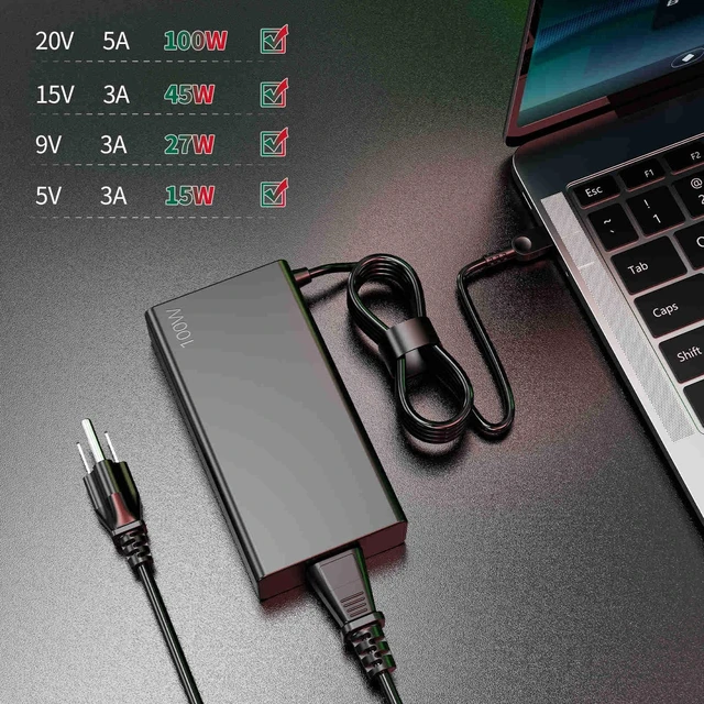 Alt view image 6 of 7 - 100W 20V 5A USB-C AC Laptop Charger Compatible with Lenovo ThinkPad P16s T14 T14s T16 Gen 1 Gen2 Z13 Z16 X1 Yoga ThinkBook 14s 16s Yoga 14s 16s Pro IdeaPad 5 Pro 16 Power Supply Adapter
