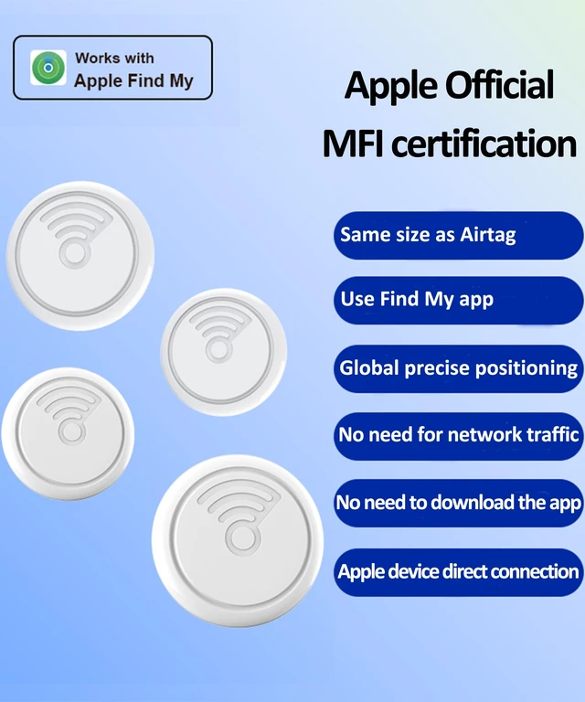 Alt view image 4 of 6 - Air Tags-4 Pack Works with Apple Find My (iOS only) for Keys,Backpack etc Smart Bluetooth Tracker, IP65 Waterproof, luggage tracker for iphone, trackers like airtags