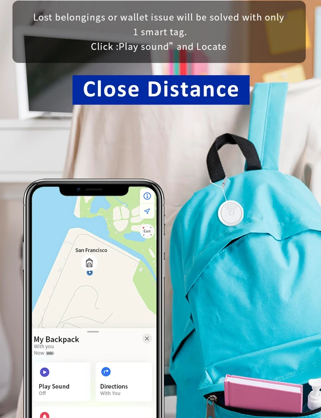 Alt view image 6 of 6 - Air Tags-4 Pack Works with Apple Find My (iOS only) for Keys,Backpack etc Smart Bluetooth Tracker, IP65 Waterproof, luggage tracker for iphone, trackers like airtags