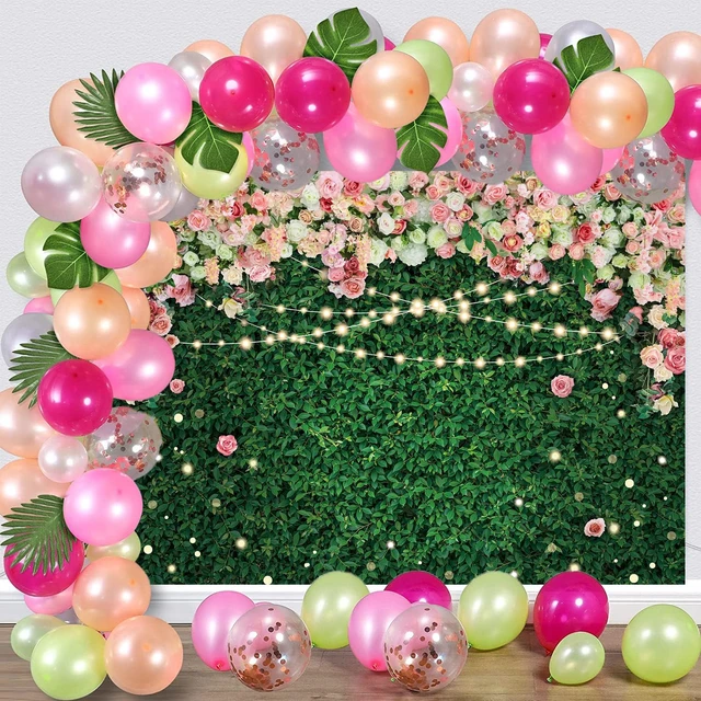 Alt view image 3 of 7 - JSHENGZHYI Flower Greenery Backdrop Floral Green Grass Lawn Glitter Party Photography Background Kids Adults Birthday Newborn Baby Shower Wedding Bridal Shower Party Cake Table Decoration 8x6FT