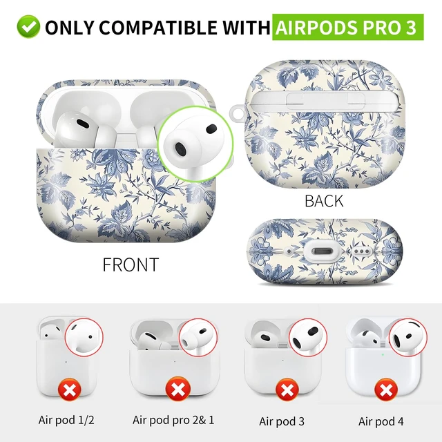 Alt view image 4 of 6 - Compatible with AirPod PRO 3 2025 Shockproof and dustproof Wireless Earphone case, with a Beautiful and Cute Strawberry Keychain Pendant Suitable for WomenFlowers Purple Strawberry