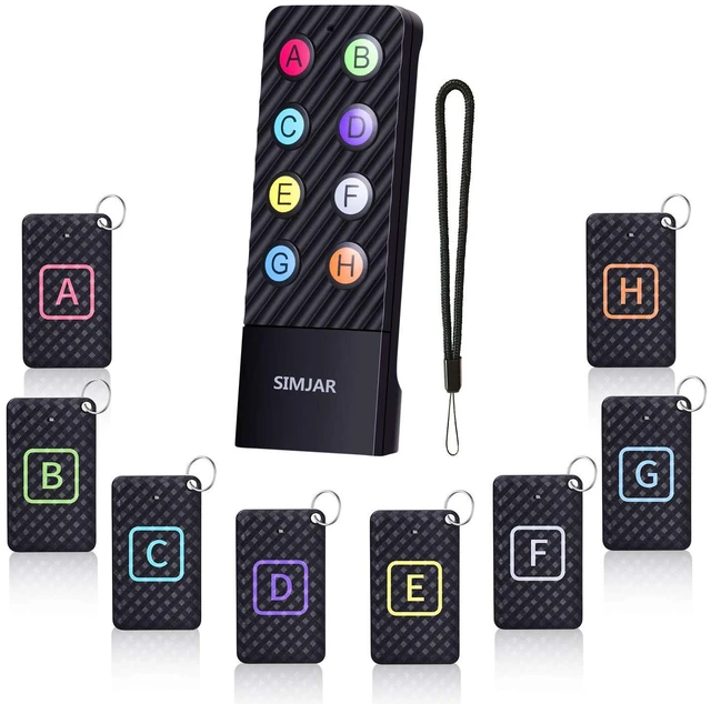Main image of Key Finder with Lanyard for Remote & Up to 100ft Working Range, Wireless RF 90dB Item Locator Tracker Support Remote Control, 8 Receivers - Pet/Wallet/Phone/Glasses Box Tracker