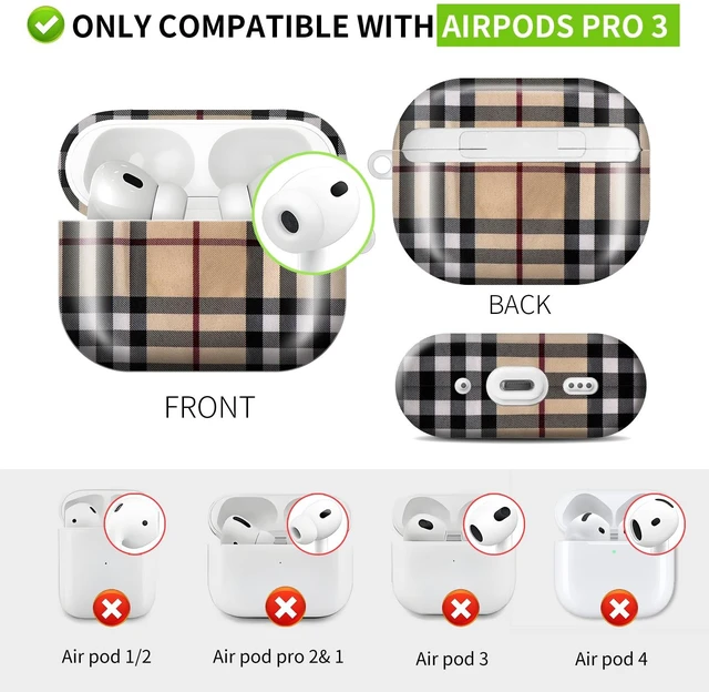 Alt view image 4 of 6 - Compatible with AirPod PRO 3 2025 Shockproof and dustproof Wireless Earphone case, with a Beautiful and Cute Strawberry Keychain Pendant Suitable for WomenCheckered Blue Strawberries