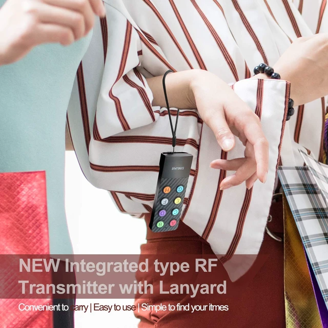 Alt view image 2 of 7 - Key Finder with Lanyard for Remote & Up to 100ft Working Range, Wireless RF 90dB Item Locator Tracker Support Remote Control, 8 Receivers - Pet/Wallet/Phone/Glasses Box Tracker
